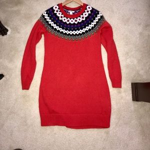 Old Navy Red Fairisle sweater dress